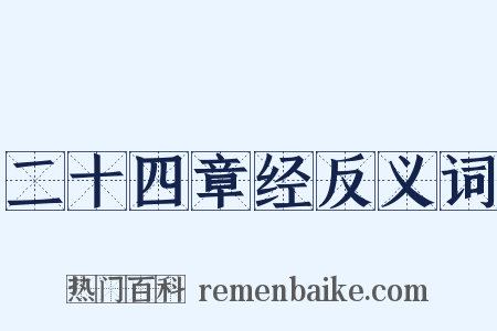 二十四章经反义词是什么意思的图片